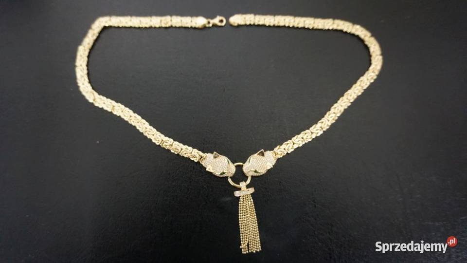 ZŁOTY KRÓLEWSKI NASZYJNIK ŁAŃCUSZEK 28G Łańcuszki Warszawa