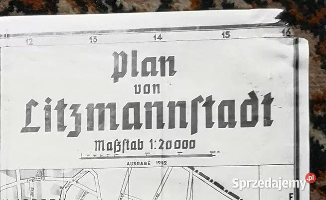 Mapa Plan Von Litz Mannftad Plan Łodzi z 1942 Pabianice sprzedam