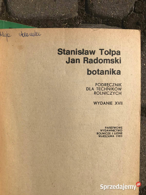 Botanika S Tołpa J Radomski Książki naukowe i popularnonaukowe Książki naukowe i popularnonaukowe Kielce sprzedam