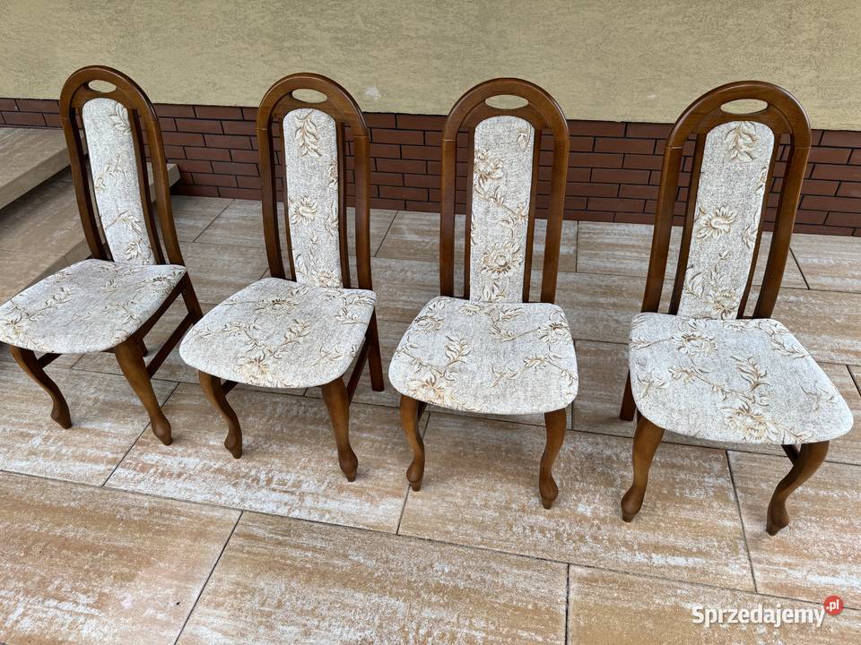 Krzesła stylowe gięte nogi Ludwikowe do stołu mazowieckie Sulbiny