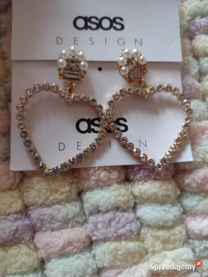 ASOS Bogato zdobione kolczyki ślubne serca perły małopolskie Kraków
