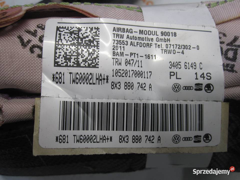 AUDI A1 I 8X AIRBAG kurtyna prawa 8X3880742A Kielce