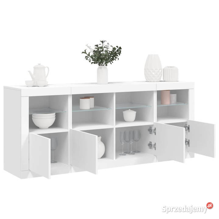 Szafka z oświetleniem LED biała 163x37x67