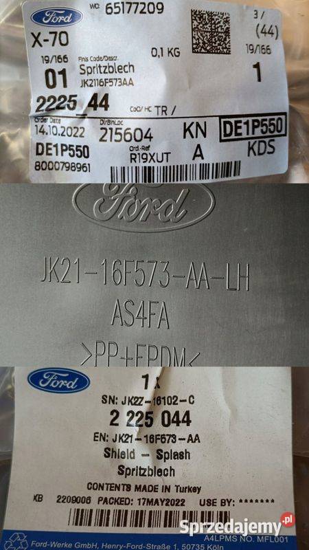FORD TRANSIT CUSTOM LIFT 17 OSŁONA NADKOLA LEWA osobowe Pleszew sprzedam