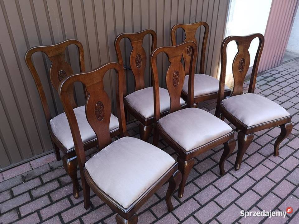 Krzesła Dębowe Stare Antyk Komplet 6 Sztuk W Swarzędz