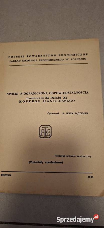 Pierwsze wydanie Spółki z oo komentarz do Antyki, Sztuka, Kolekcje Łęczyca