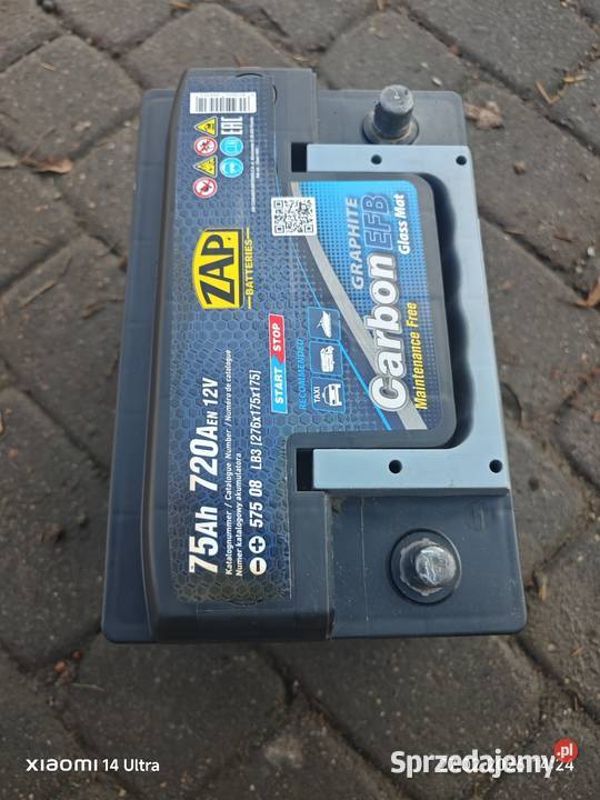 Akumulator EFB ZAP carbon 75AH 720a start stop