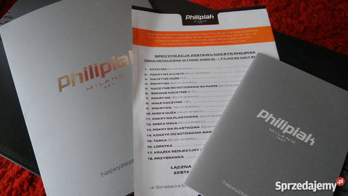 ZESTAW NACZYŃ PHILIPIAK MILANO CLASSIC Pozostałe łódzkie Pajęczno