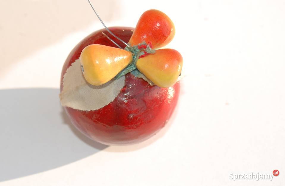 Stara ozdoba choinkowa bombka bańka jabłko śląskie Cieszyn