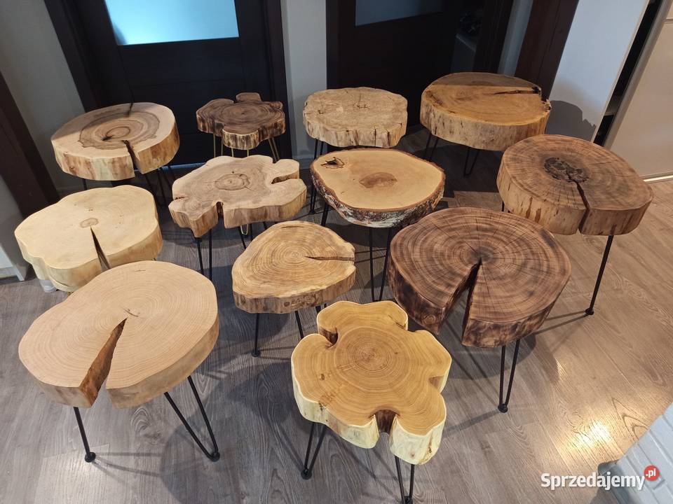 Stolik z plastra drewna Wyprzedaż