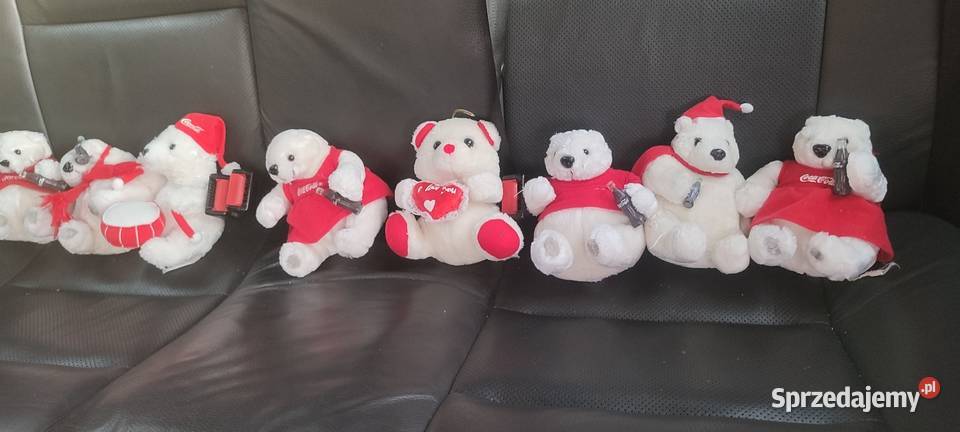 Kolekcjonerskie misie Coca Cola 8 sztuk z lat 90