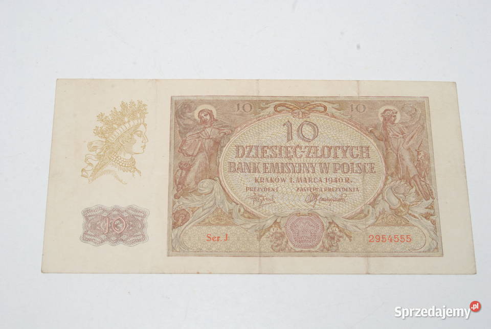 Stary banknot 10 złotych 1940 antyk rzadki śląskie Cieszyn sprzedam