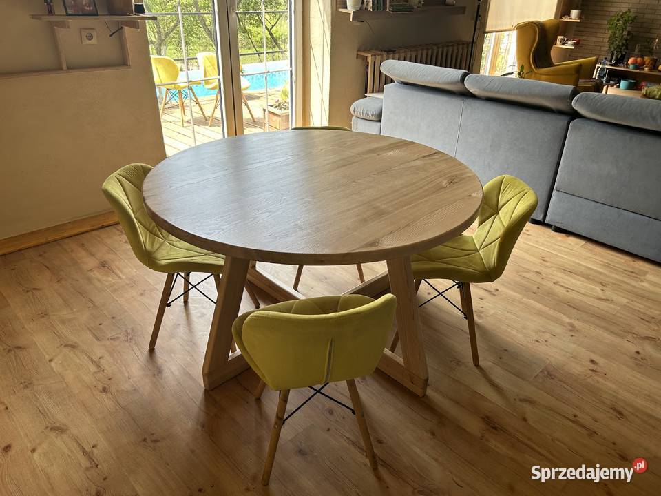 Okrągły stół jesionowy Stoły sprzedam
