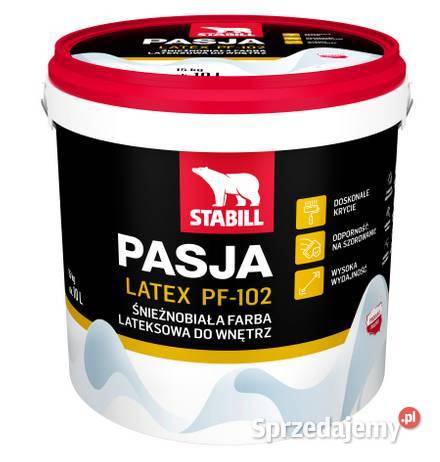 Śnieżnobiała farba lateksowa PASJA matowa Ściany i elewacje Lublin