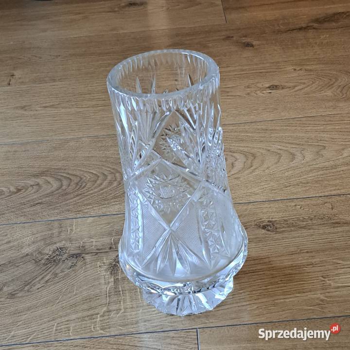 Kryształowy wazon PRL ręcznie szlifowany Domaszczyn