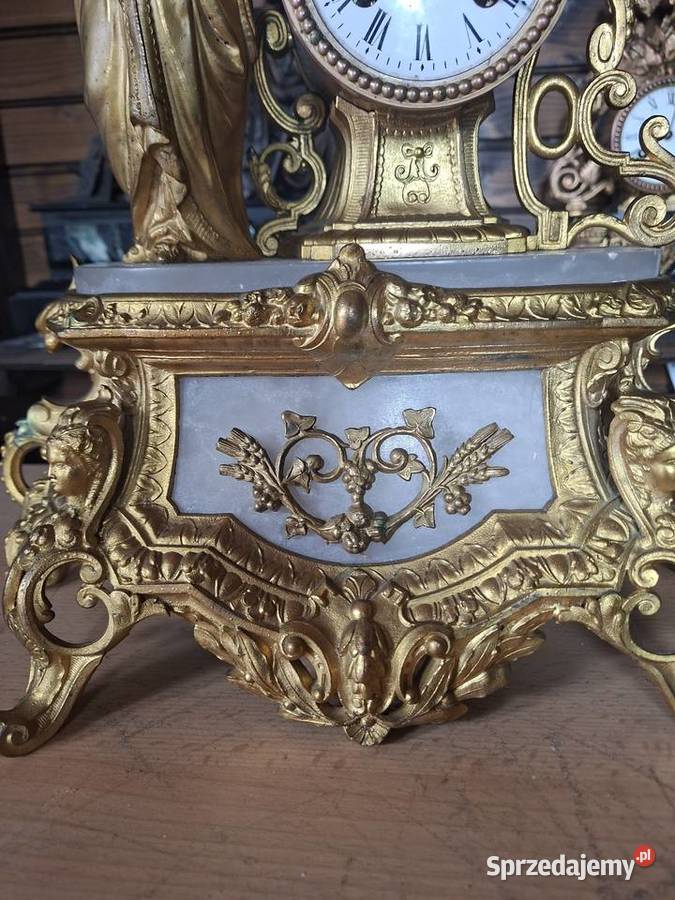 Kominkowy zegar francuski stary Dom i Ogród