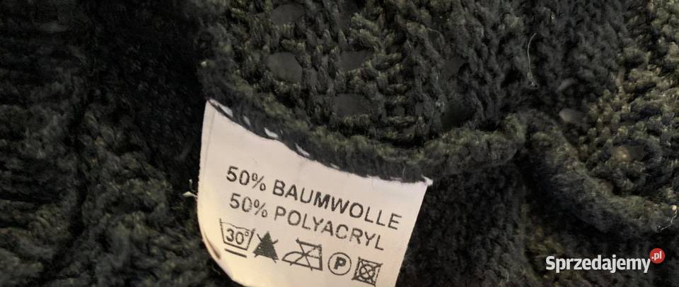 Sweter ażurowy z guzikiem czarny HIT podkarpackie Jasło sprzedam