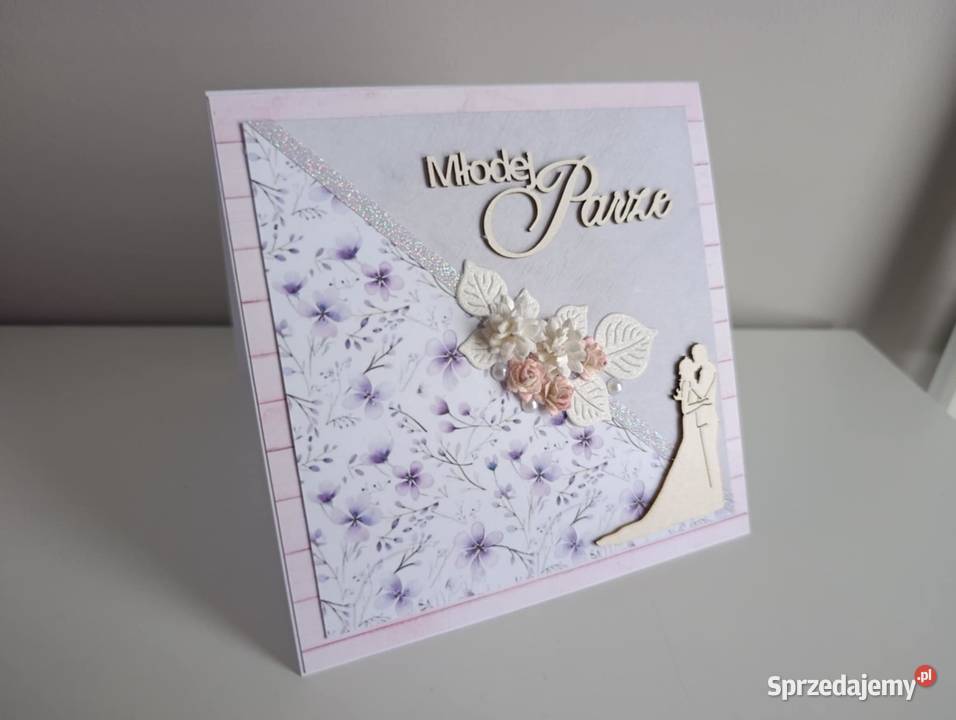 Kartka na Ślub ręcznie robiona handmade Łódź