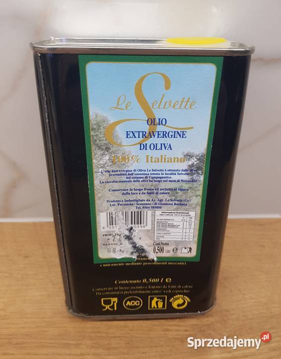 Toskańska oliwa z oliwek virgin Le Selvette 05L Pozostałe Golina sprzedam