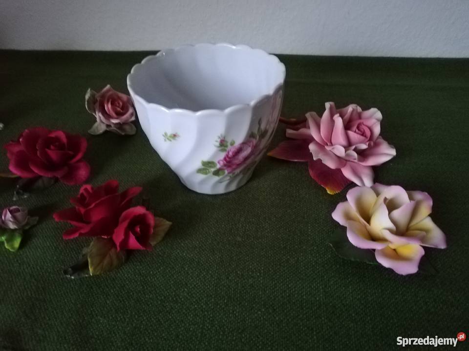 Czerwona róża porcelana Capodimonte Gorlice