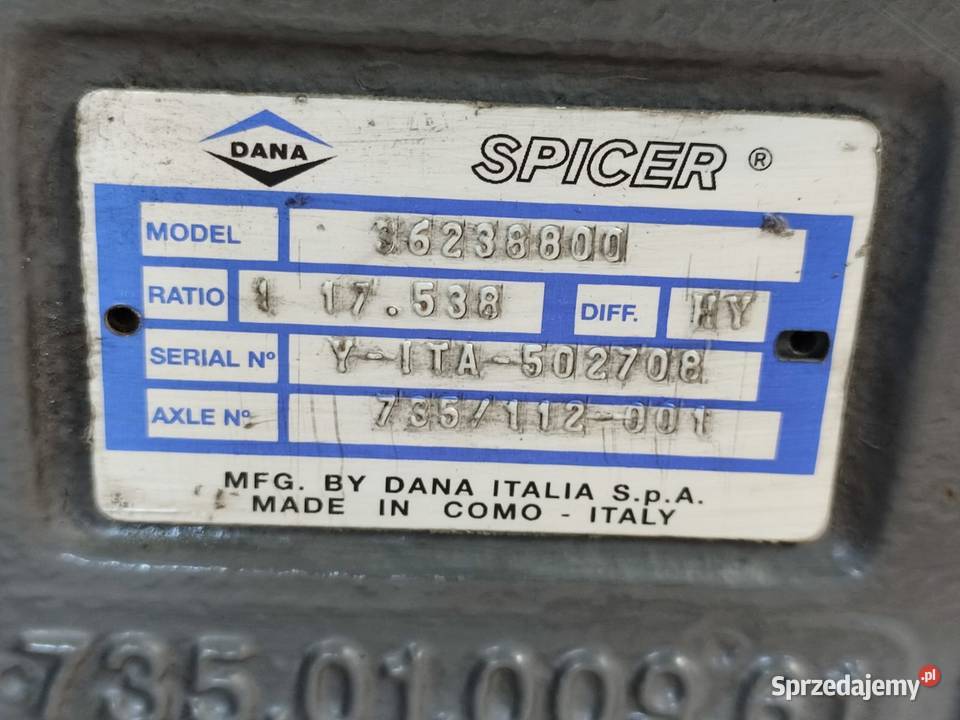 Most napędowy Spicer 735112 36238800 Valtra N123 Wilkowo sprzedam