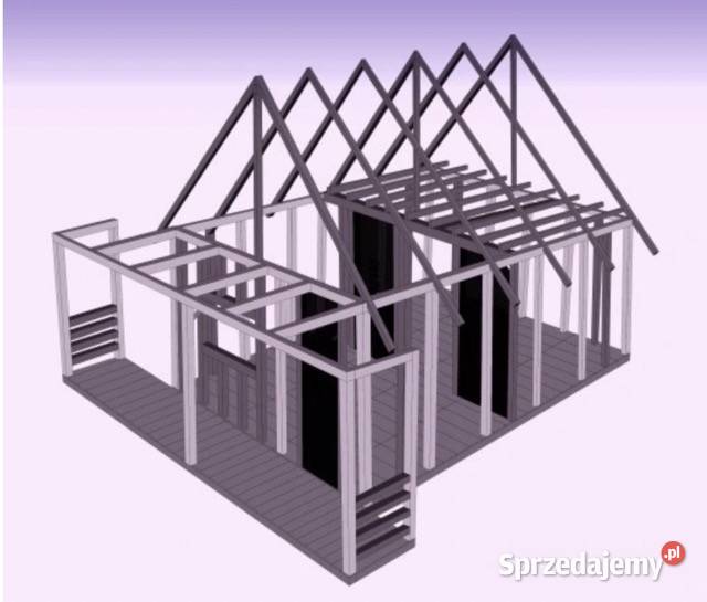 KONSTRUKCJA SZKIELETOWA DOMKU z poddaszem 56m Drewno konstrukcyjne Korczyna sprzedam