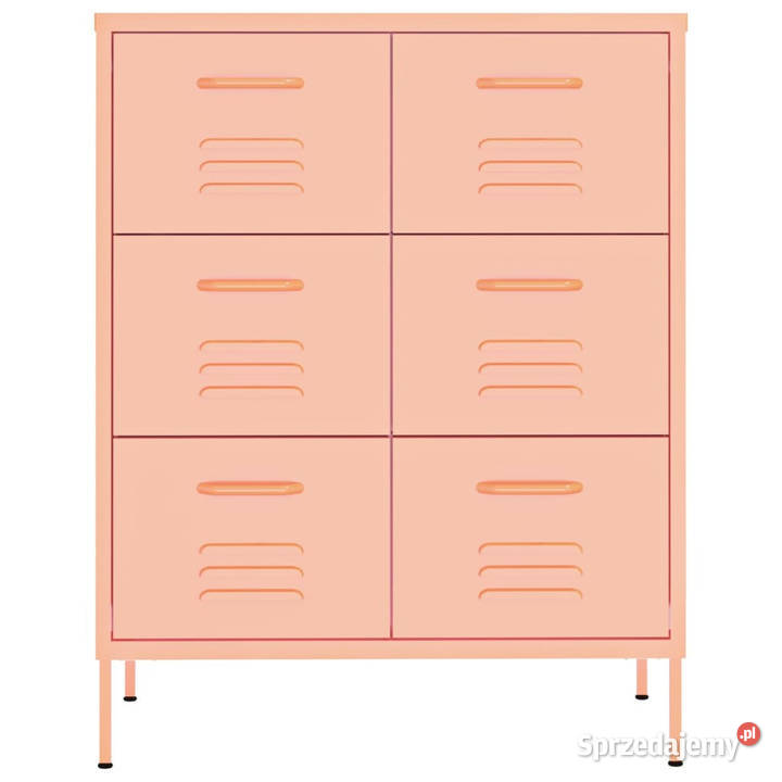 Szafka z szufladami różowa 80x35x1015 stalowa Warszawa