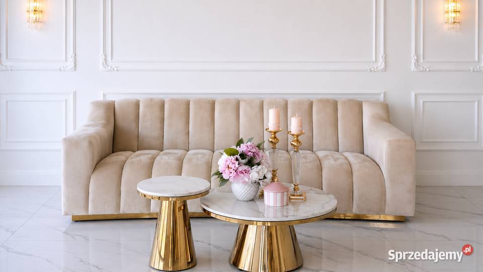 Ekskluzywna Sofa LONDON Beżowa Glamour 3 os mazowieckie Warszawa