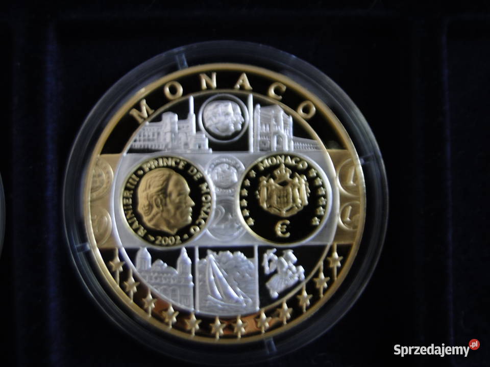 Numizmat Euro Monako srebro 999 pokryte 24 karat Warszawa