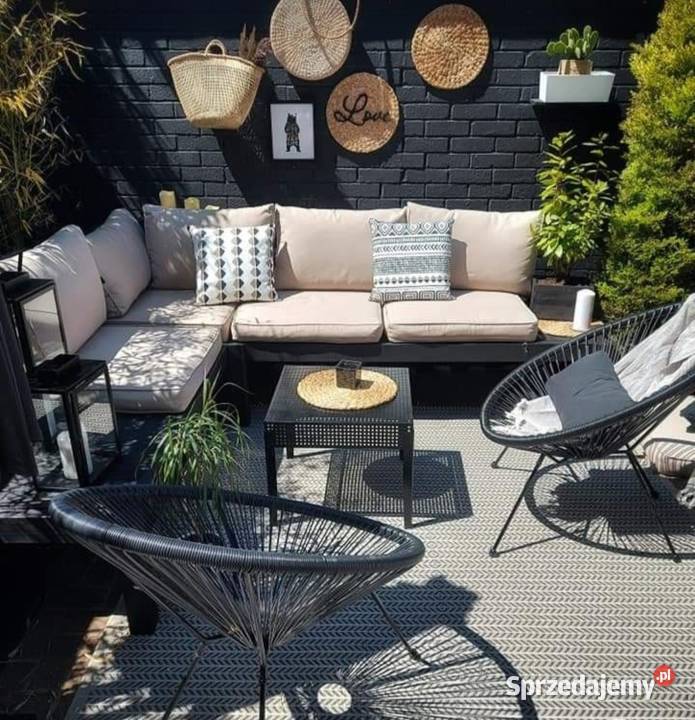 krzesło ogrodowe rattanowe czarne Warszawa