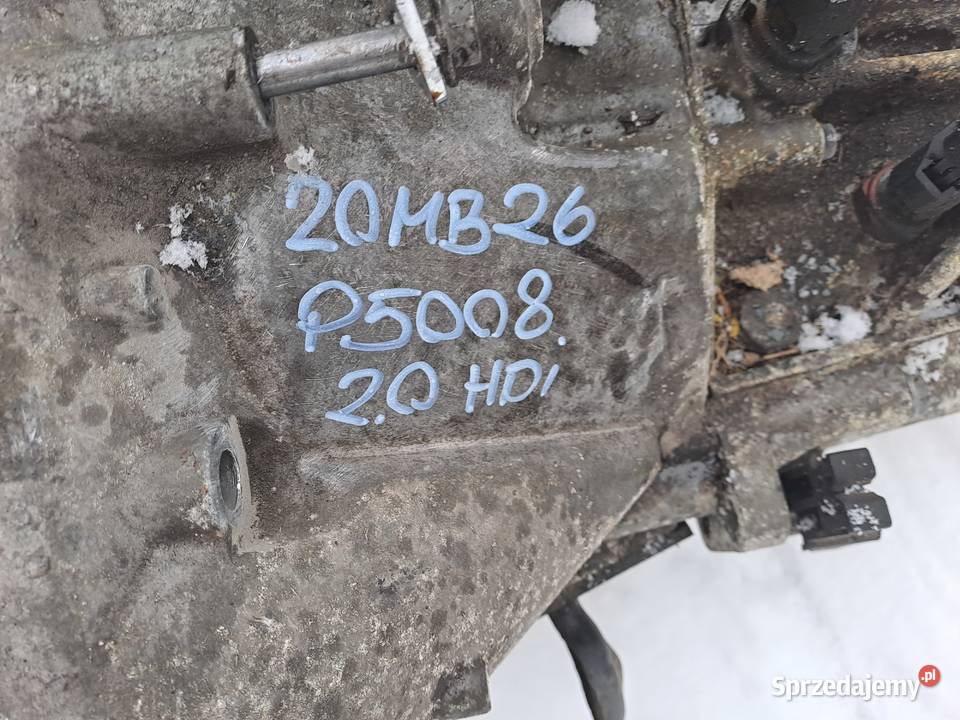 eugeot 5008 20 HDI skrzynia biegów 20MB26 z Rok produkcji 2010 Skrzynie biegów manualne Jastrzębie-Zdrój sprzedam