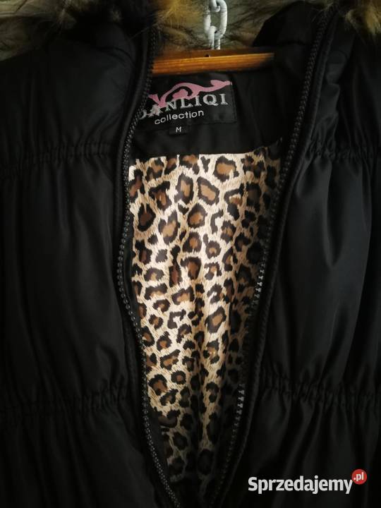 Czarna kurtka pikowanazimowa z futerkiemRozmiar Zimowa  Zielonki sprzedam