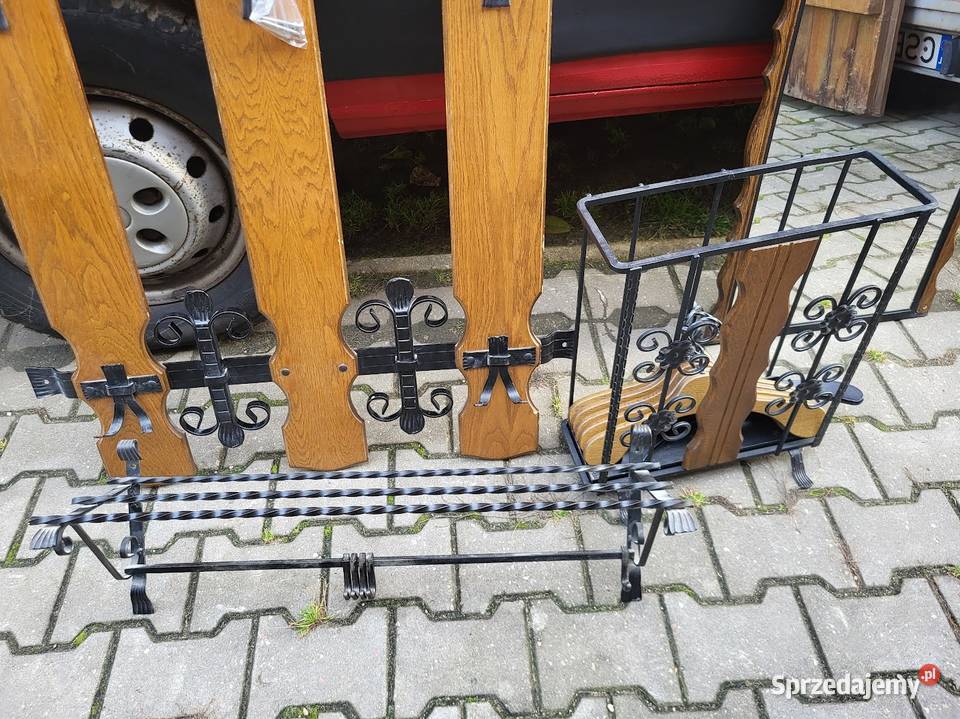 ładna stara garderoba dębowa z wieszakami antyk