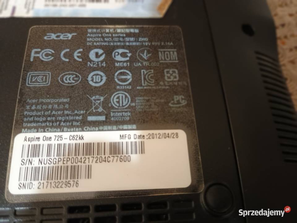 Laptop Acer Aspire one Wągrowiec