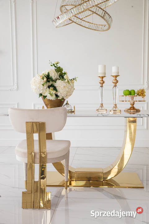 Krzesło Designerskie EMPIRE Beżowe Welurowe mazowieckie Warszawa