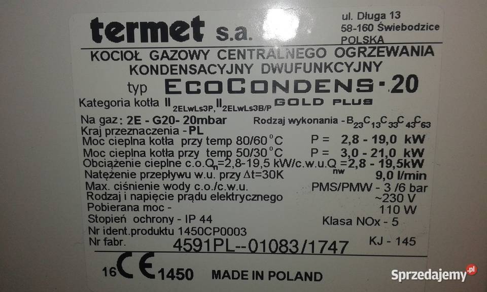 Kocioł zamontowany wrzesień 2018 r Używany w Ostrów Wielkopolski