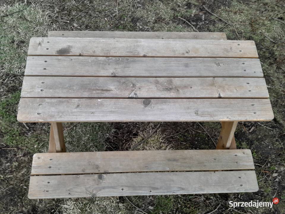 Ławka ogrodowa dzieci stolik ogrodowy z podwójną