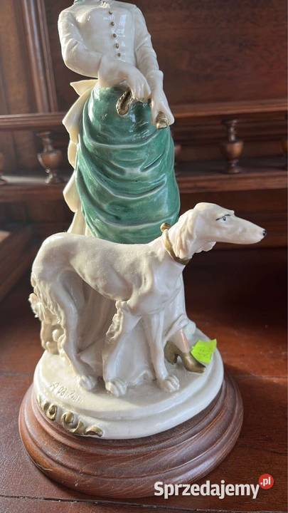 CAPODIMONTE Figurka Spacer Damy z chartem Borzoi Gdańsk