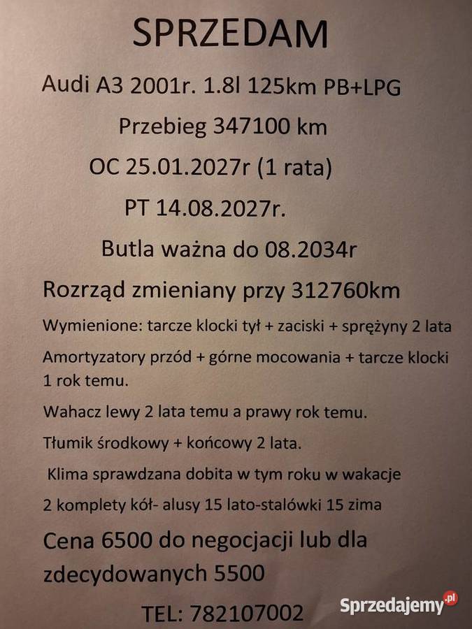 Audi a3 2001r 18 pbLPG 347500km świętokrzyskie Sandomierz