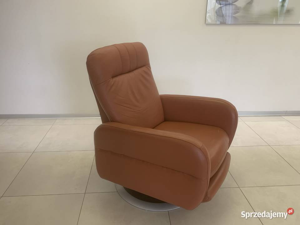 NIEMIECKI NAROŻNIK FOTEL RELAX SKÓRA NATURALNA Kalety