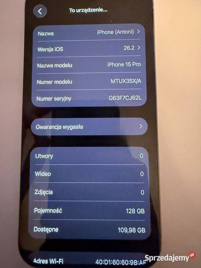 Apple iPhone 15 Pro 128 GB Natural Titanium śląskie Dąbie