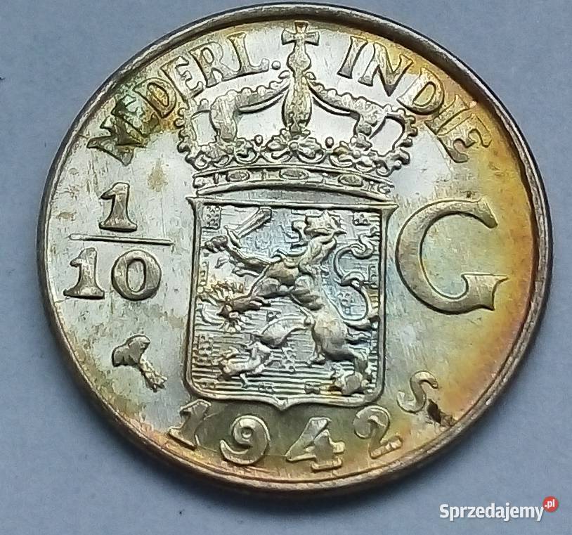 INDIE HOLENDERSKIE110 GULDENA1942 rSREBRO Legionowo