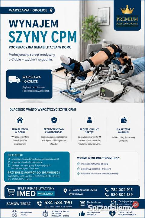 lektryczne łóżko rehabilitacyjne wynajem Warszawa