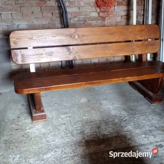 Meble ogrodowe drewniane stół i ławki solidny Nowe Mostki
