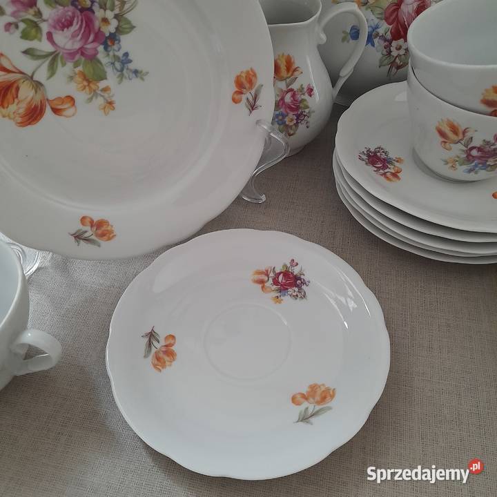 Serwis kawowy Kahla na 6 osób filiżanki dzbanek Bogatynia