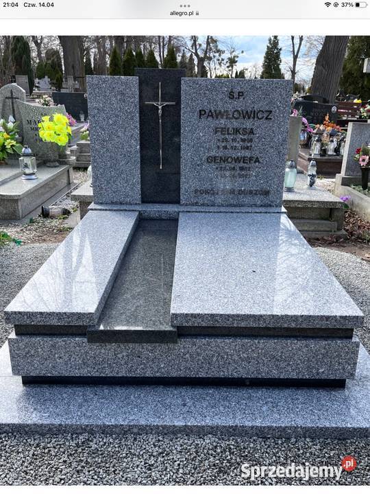 NAGROBEK GRANITOWY PODWÓJNY Z MONTAŻEM GRANIT dolnośląskie Konary