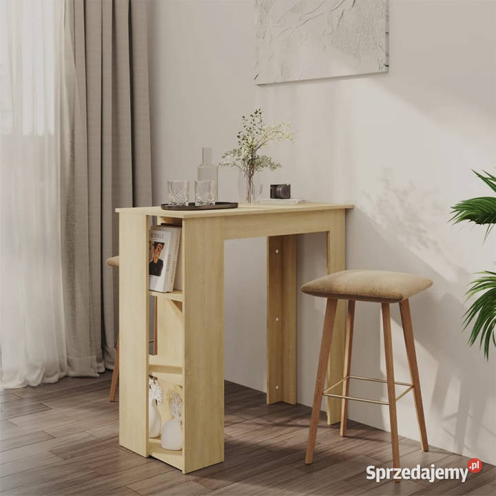 Stolik barowy z półkami dąb sonoma 102x50x1035 Stoły Warszawa
