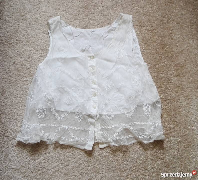 BIAŁY TOP Z KORONKĄ R38 Moda i Styl Łódź