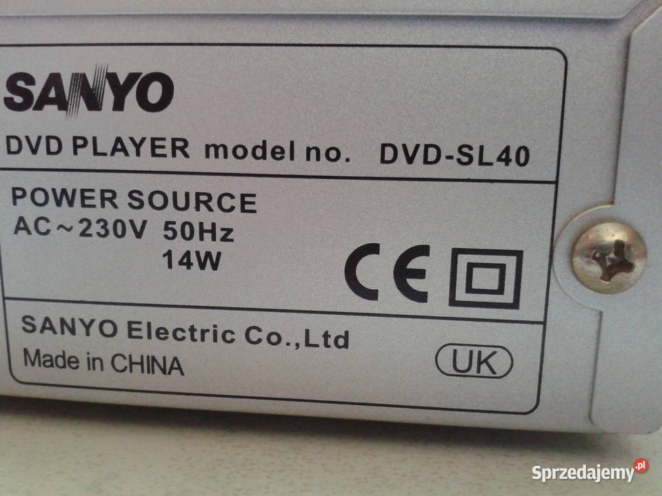SANYO DVDSL40 angielski dvd player z pilotem Puławy