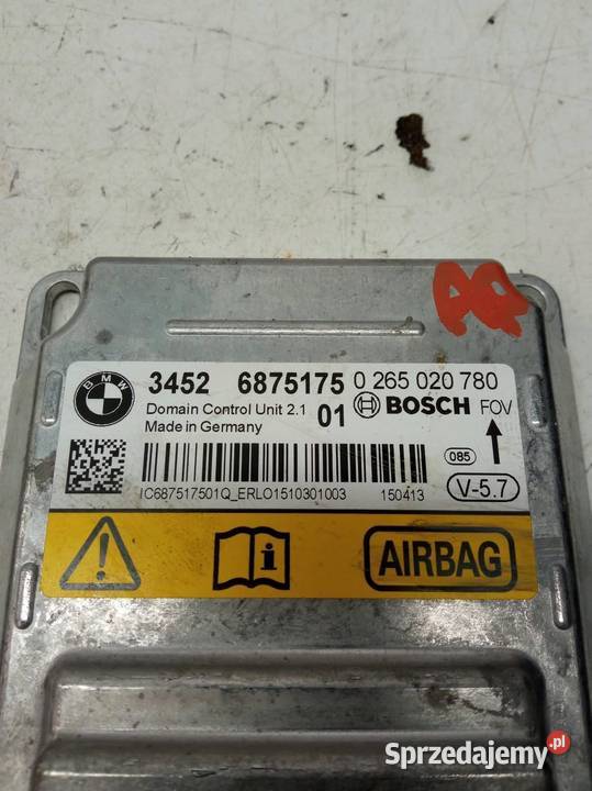 SENSOR AIRBAG 0265020780 6875175 Bmw X5 III 2013 Rok produkcji 2015